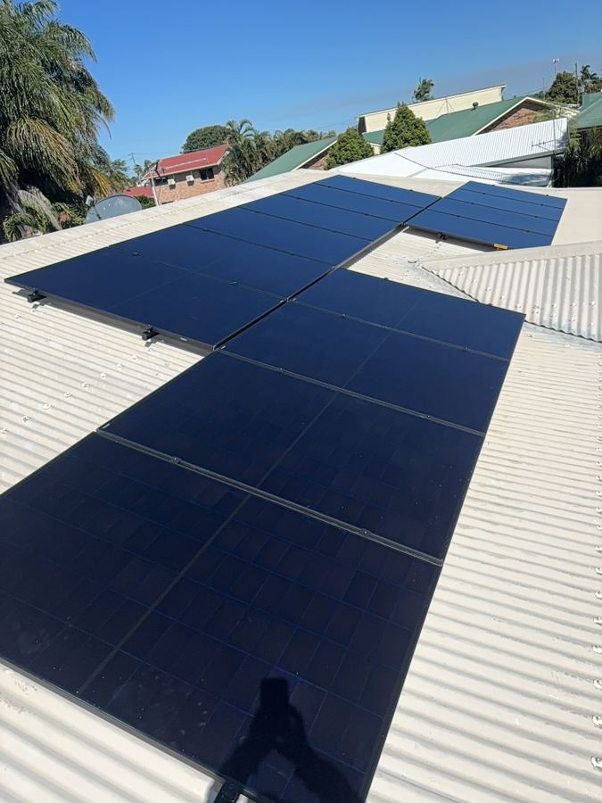 Rooftop solar panel installation on a residential home